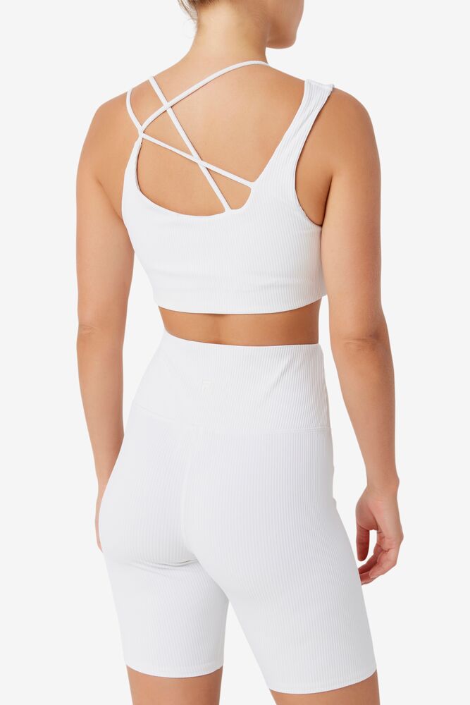 Sujetador Deportivo Fila Ribbed Essentials | Teena Bra Top Unisex Blancas | 195360LFZ