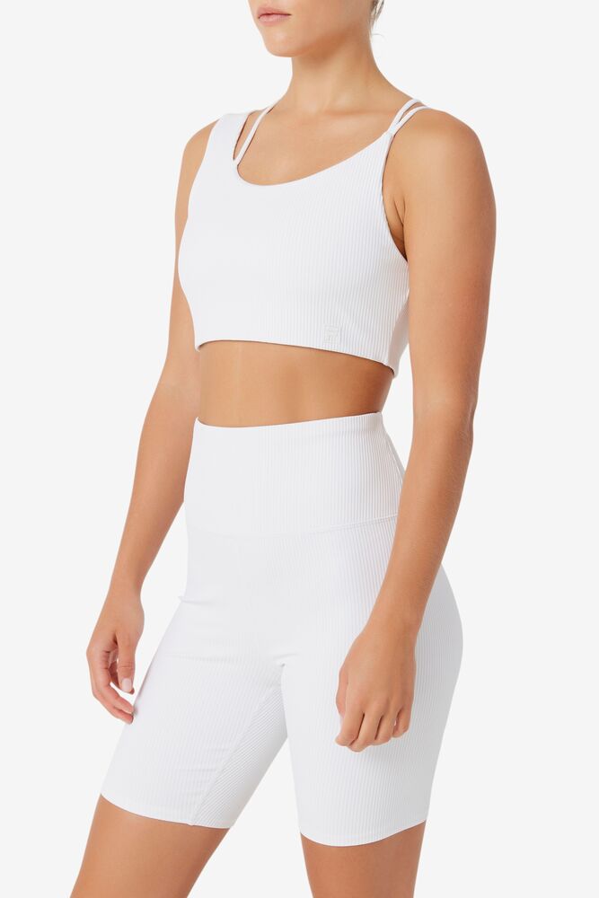 Sujetador Deportivo Fila Ribbed Essentials | Teena Bra Top Unisex Blancas | 645971NPT