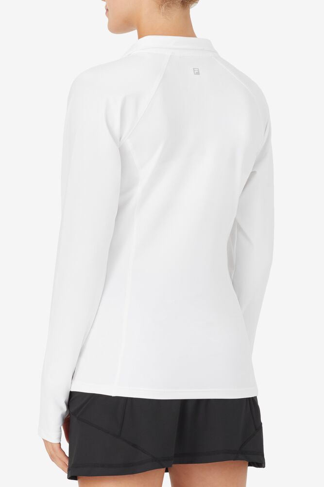 Suéteres Fila Essentials 1/2 Zip Mujer Blancas | 791632EFJ