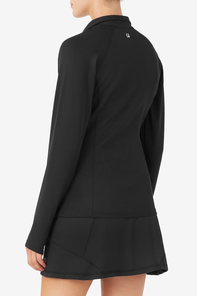 Suéteres Fila Essentials 1/2 Zip Mujer Negras | 704128AKU