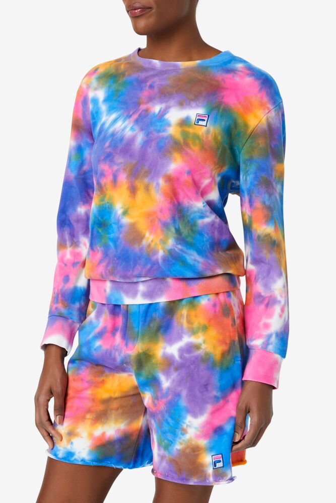 Suéteres Fila Jamie Tie Dye Crewneck Sweater Unisex 486 Tie Dye | 280375BXH