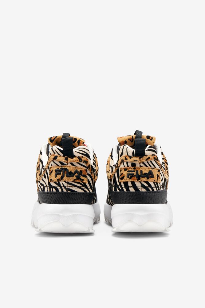 Tenis Fila Disruptor 2 Animal Sneakers Mujer Negras Blancas | 190548ATN