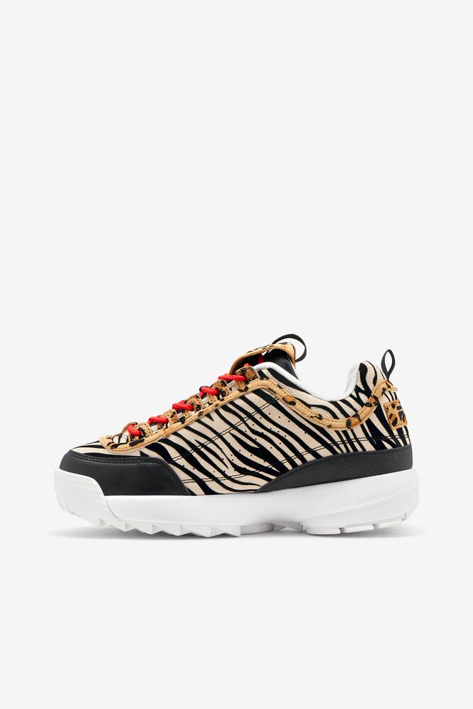 Tenis Fila Disruptor 2 Animal Sneakers Mujer Negras Blancas | 190548ATN