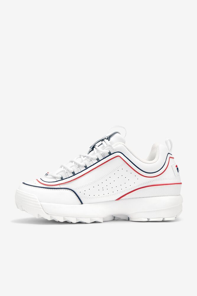 Tenis Fila Disruptor 2 Contrast Piping Sneakers Hombre Blancas Azul Marino Rojas | 814305VXI