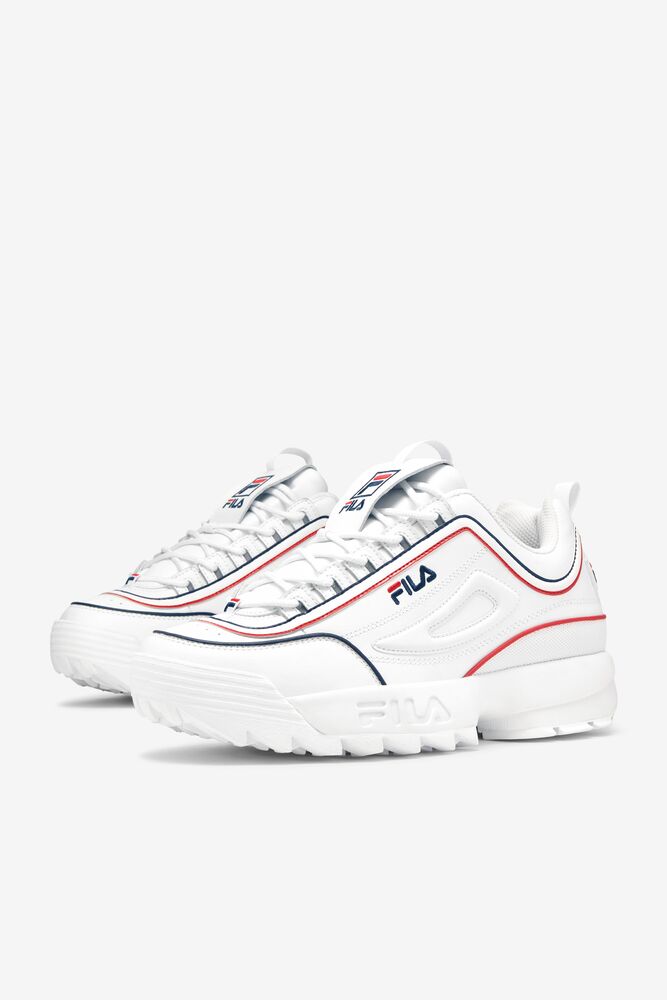 Tenis Fila Disruptor 2 Contrast Piping Sneakers Hombre Blancas Azul Marino Rojas | 814305VXI