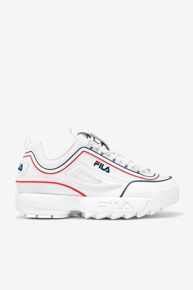 Tenis Fila Disruptor 2 Contrast Piping Sneakers Hombre Blancas Azul Marino Rojas | 814305VXI