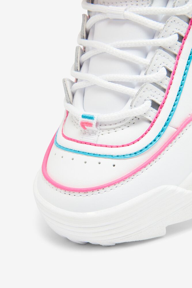 Tenis Fila Disruptor 2 Contrast Piping Sneakers Unisex Blancas Rosas Azules | 045926GHY