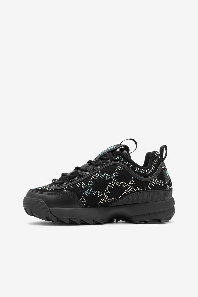 Tenis Fila Disruptor 2 Diamante Sneakers Mujer Blk/Blk/Irid | 387426ZNX