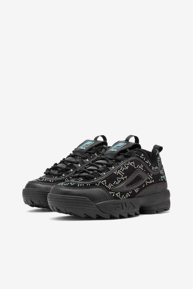 Tenis Fila Disruptor 2 Diamante Sneakers Mujer Blk/Blk/Irid | 387426ZNX