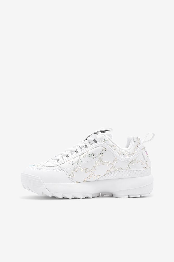 Tenis Fila Disruptor 2 Diamante Sneakers Mujer Wht/Wht/Irid | 890123ARB