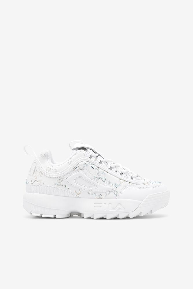 Tenis Fila Disruptor 2 Diamante Sneakers Mujer Wht/Wht/Irid | 761953LYG