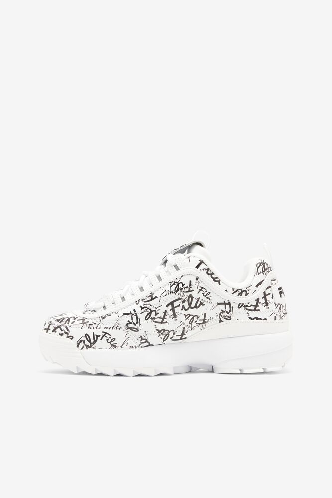 Tenis Fila Disruptor 2 Graffiti Sneakers Mujer Blancas Negras Blancas | 028943EBL