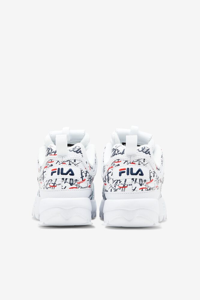 Tenis Fila Disruptor 2 Graffiti Sneakers Mujer Blancas Azul Marino Rojas | 493867FSW