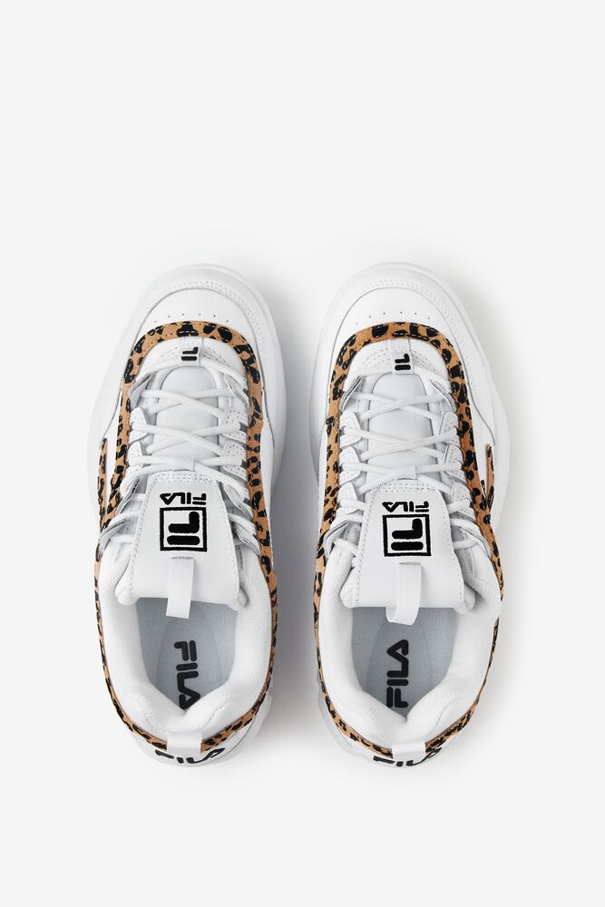 Tenis Fila Disruptor 2 Leopard Sneakers Mujer Blancas Negras Blancas | 813529PME