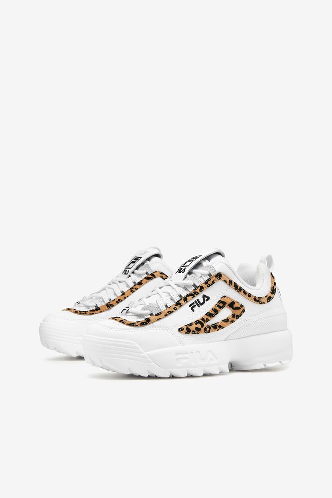 Tenis Fila Disruptor 2 Leopard Sneakers Mujer Blancas Negras Blancas | 813529PME