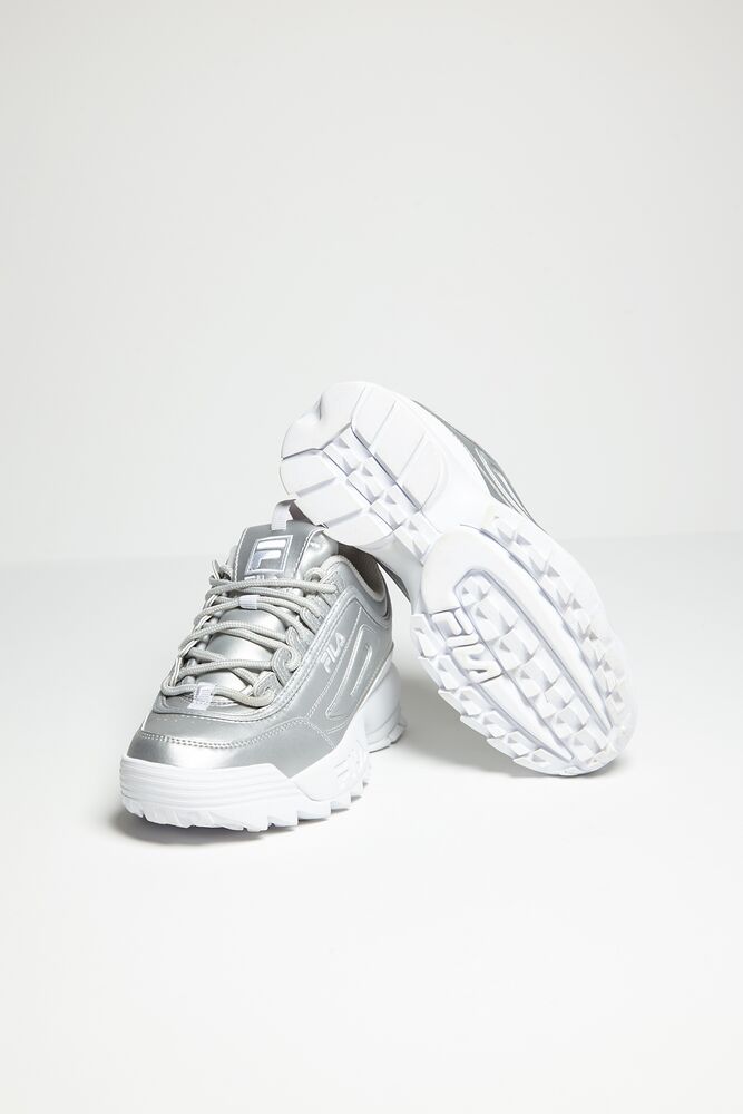 Tenis Fila Disruptor 2 Premium Metallic Sneakers Mujer Msil/Msil/Wht | 923508ODV