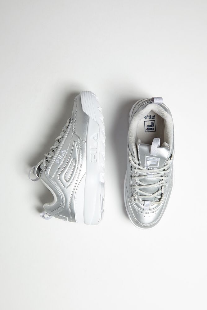 Tenis Fila Disruptor 2 Premium Metallic Sneakers Mujer Msil/Msil/Wht | 923508ODV