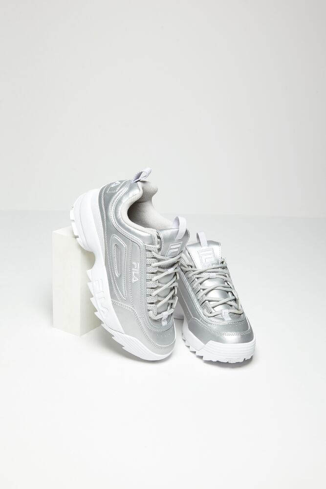 Tenis Fila Disruptor 2 Premium Metallic Sneakers Mujer Msil/Msil/Wht | 923508ODV