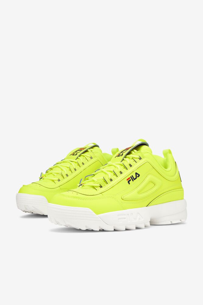 Tenis Fila Disruptor 2 Premium Neon Sneakers Hombre Amarillo Azul Marino Rojas | 942380EFK