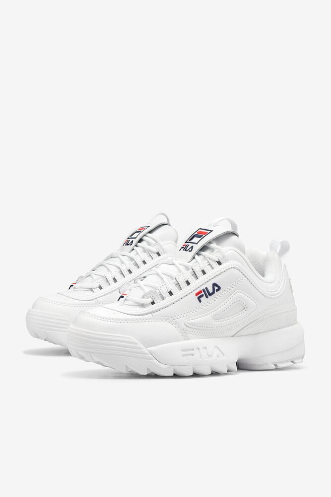 Tenis Fila Disruptor 2 Premium Sneakers Hombre Blancas Azul Marino Rojas | 835416PIC