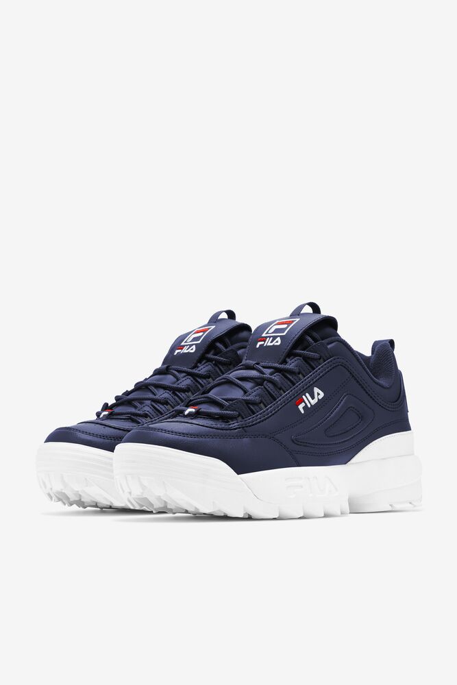 Tenis Fila Disruptor 2 Premium Sneakers Hombre Azul Marino Blancas Rojas | 876023SKE