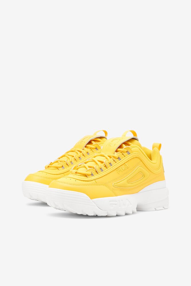 Tenis Fila Disruptor 2 Premium Sneakers Mujer Amarillo Amarillo Blancas | 379402BDH