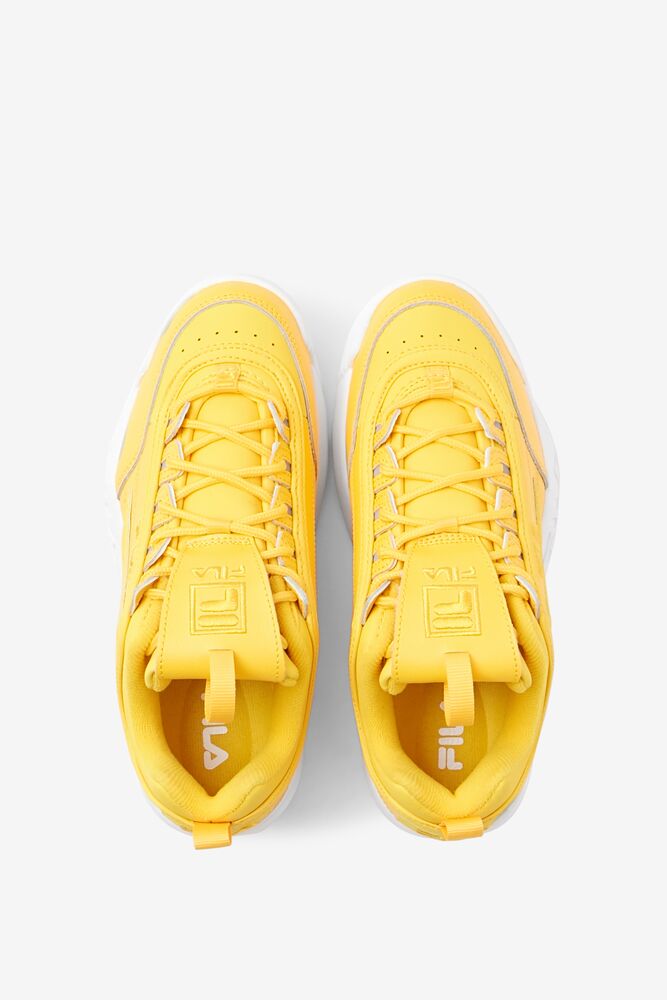 Tenis Fila Disruptor 2 Premium Sneakers Mujer Amarillo Amarillo Blancas | 379402BDH