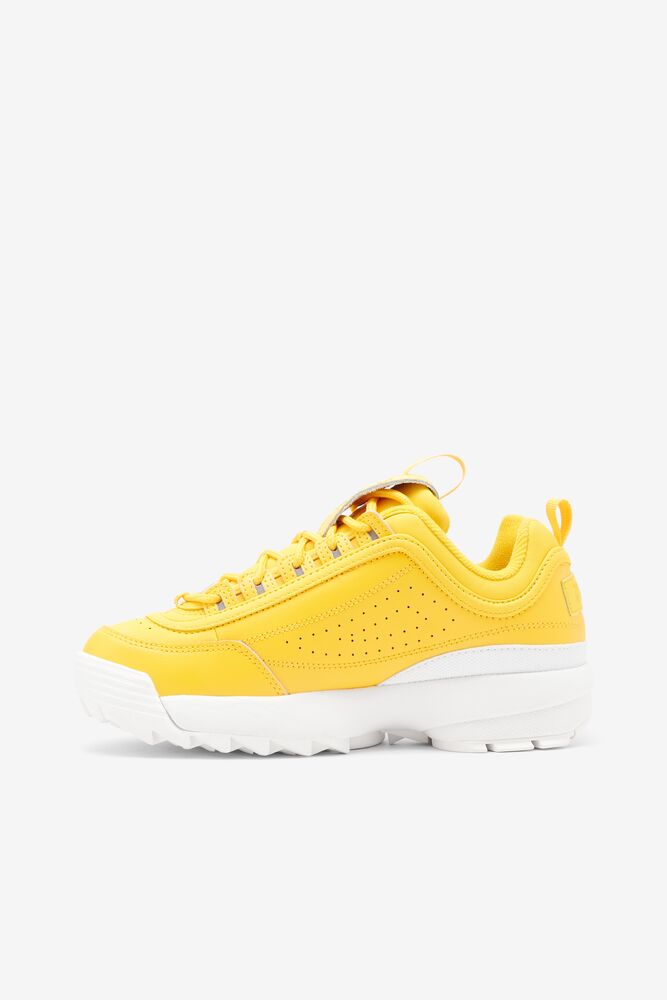 Tenis Fila Disruptor 2 Premium Sneakers Mujer Amarillo Amarillo Blancas | 379402BDH