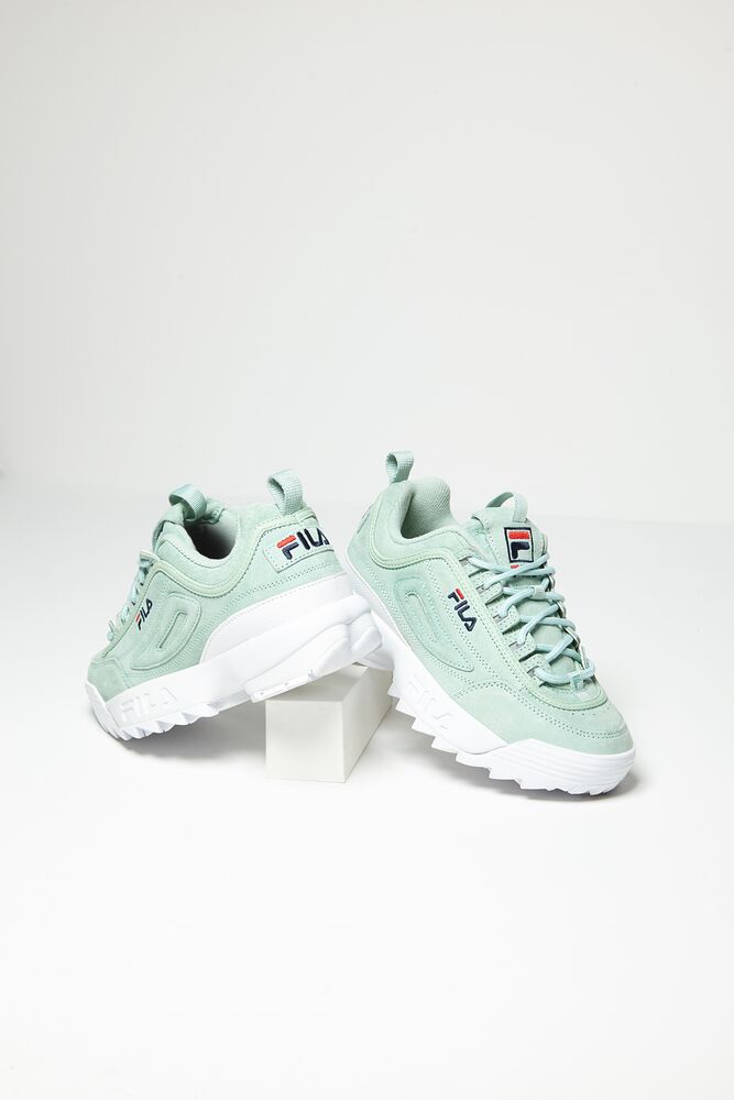 Tenis Fila Disruptor 2 Premium Suede Sneakers Mujer Ptur/Ptur/Wht | 309857TRU