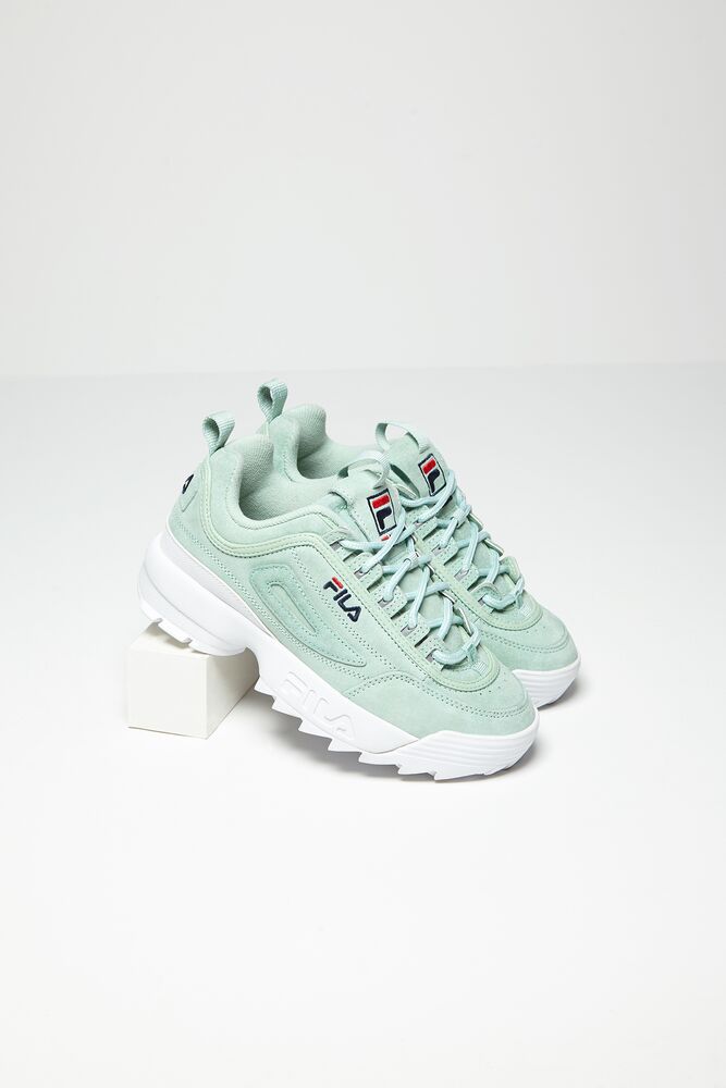 Tenis Fila Disruptor 2 Premium Suede Sneakers Mujer Ptur/Ptur/Wht | 309857TRU