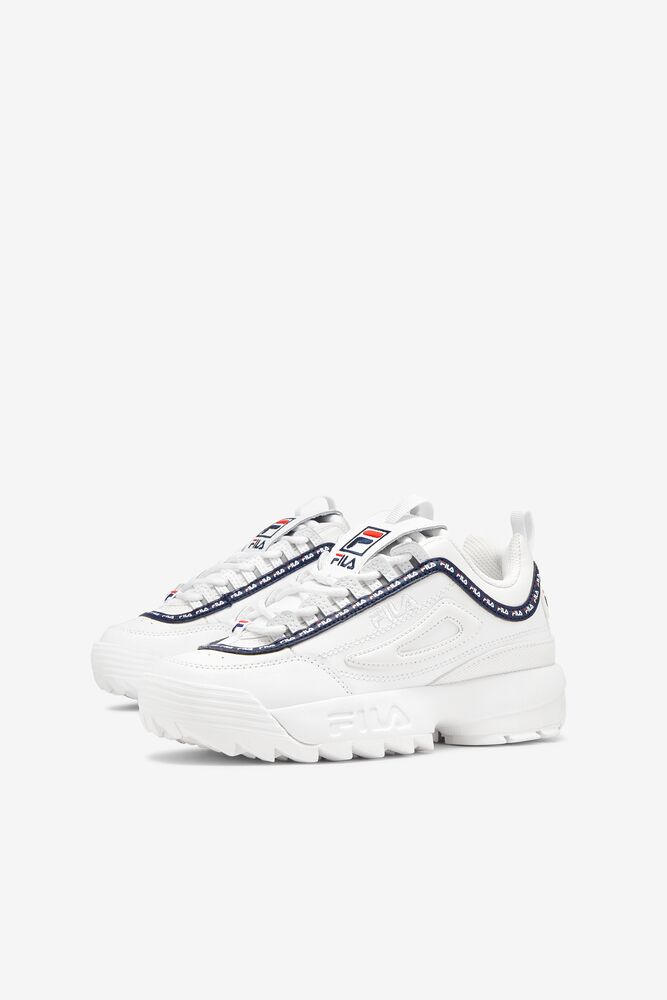 Tenis Fila Disruptor 2 Repeat Sneakers Unisex Blancas Azul Marino Rojas | 124036YLT