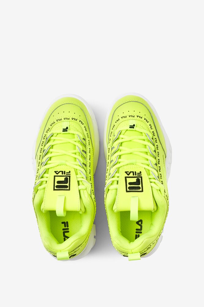 Tenis Fila Disruptor 2 Repeat Sneakers Unisex Amarillo Blancas Negras | 052641DGQ