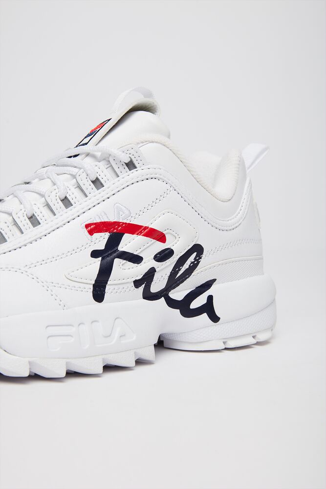 Tenis Fila Disruptor 2 Script Sneakers Mujer Wht/Fnvy/Fred | 986243ZEG