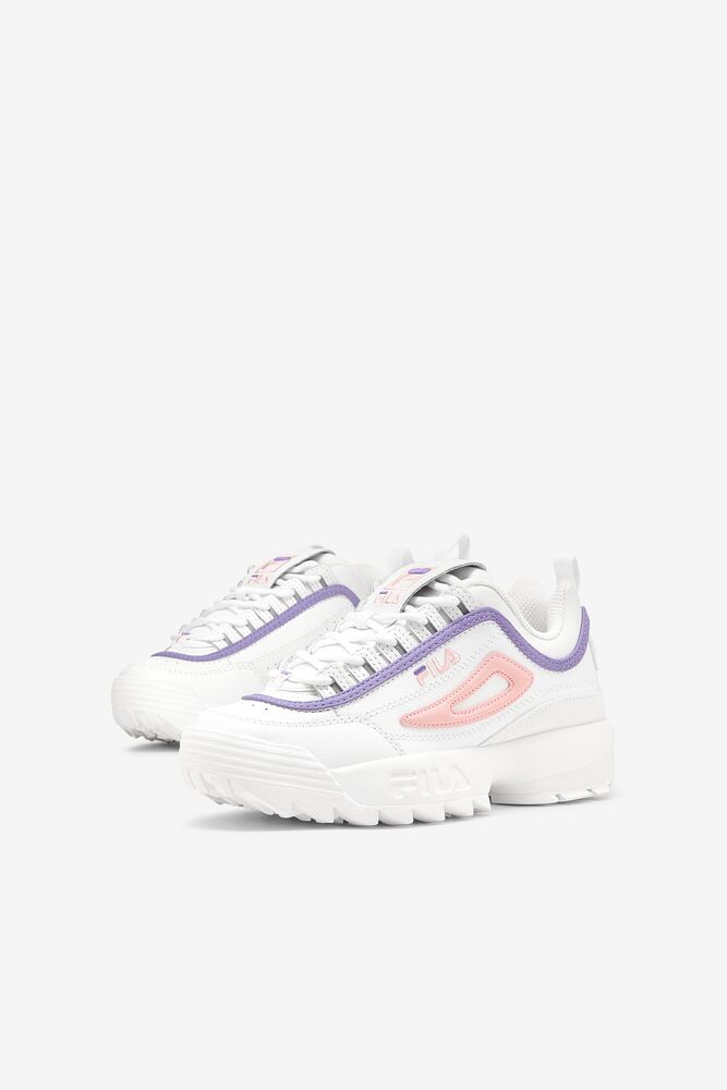 Tenis Fila Disruptor 2 Sneakers Unisex Blancas Coral Moradas | 496015OHM