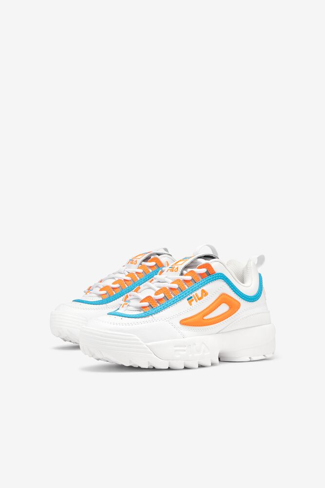 Tenis Fila Disruptor 2 Sneakers Unisex Blancas Azules Naranjas | 582307FSO