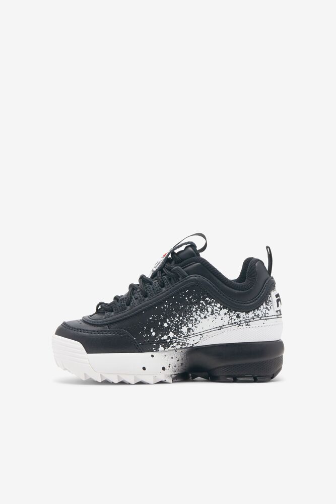 Tenis Fila Disruptor 2 Splatter Sneakers Unisex Negras Negras Blancas | 741802ZRP