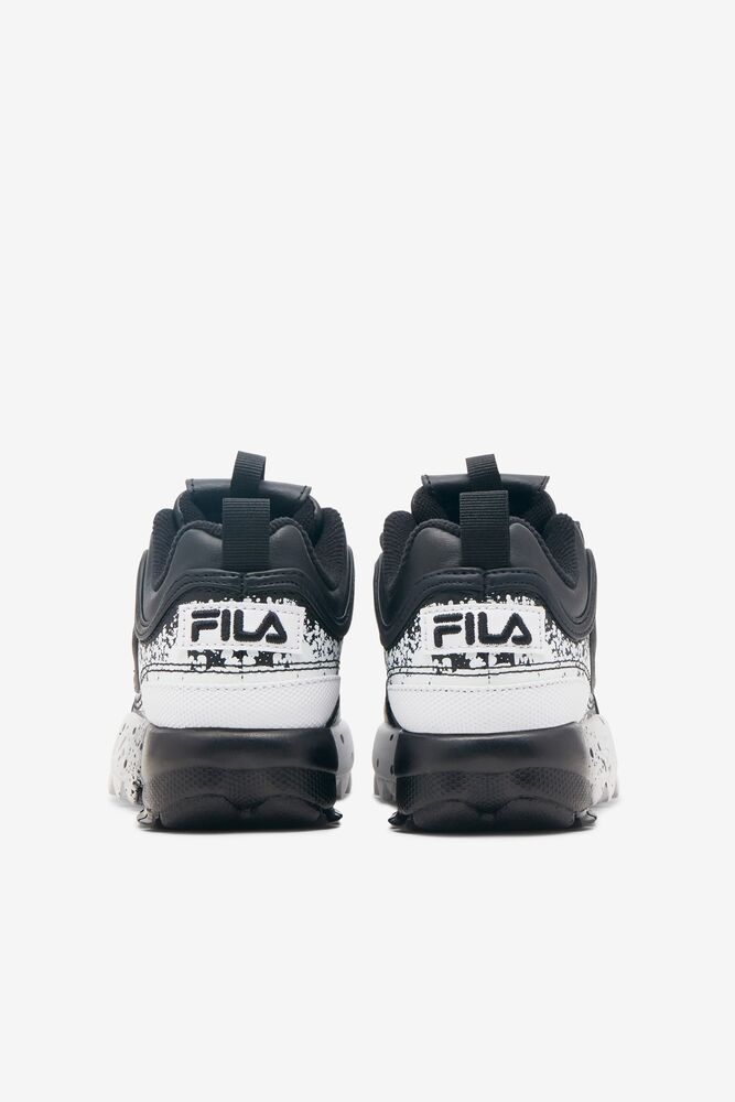 Tenis Fila Disruptor 2 Splatter Sneakers Unisex Negras Negras Blancas | 741802ZRP