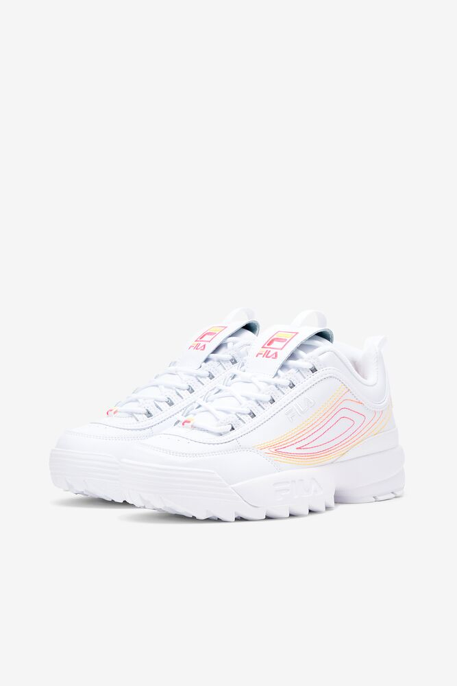 Tenis Fila Disruptor 2 Stitch Sneakers Mujer Blancas Rosas Naranjas | 251930WGL