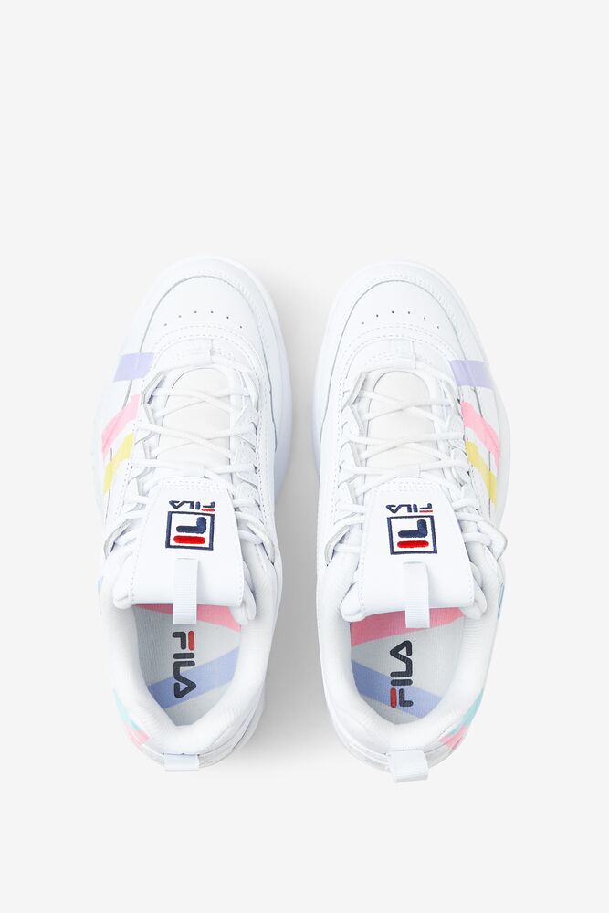 Tenis Fila Disruptor 2 Stripe Sneakers Mujer Blancas Azules | 182934UNE