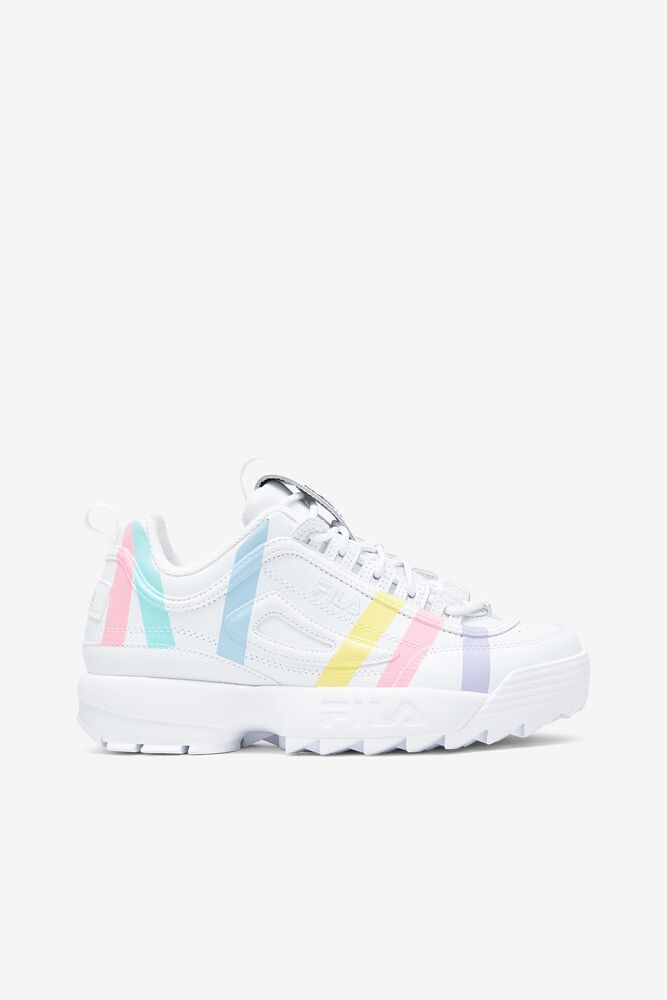 Tenis Fila Disruptor 2 Stripe Sneakers Mujer Blancas Azules | 182934UNE