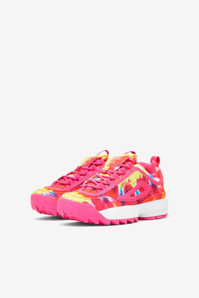 Tenis Fila Disruptor 2 Tie Dye Sneakers Unisex Rosas Blancas | 458107ADN