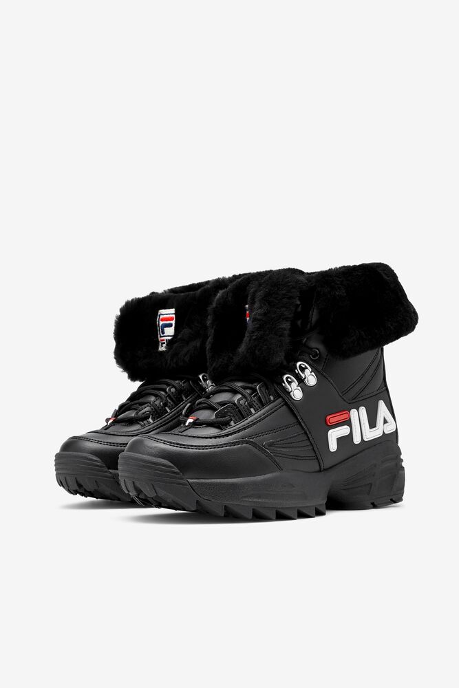 Tenis Fila Disruptor Boot Sneakers Mujer Negras Blancas Rojas | 254106CBU