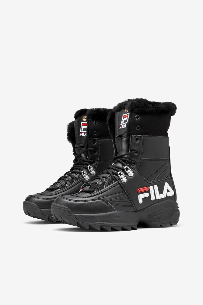 Tenis Fila Disruptor Boot Sneakers Mujer Negras Blancas Rojas | 254106CBU