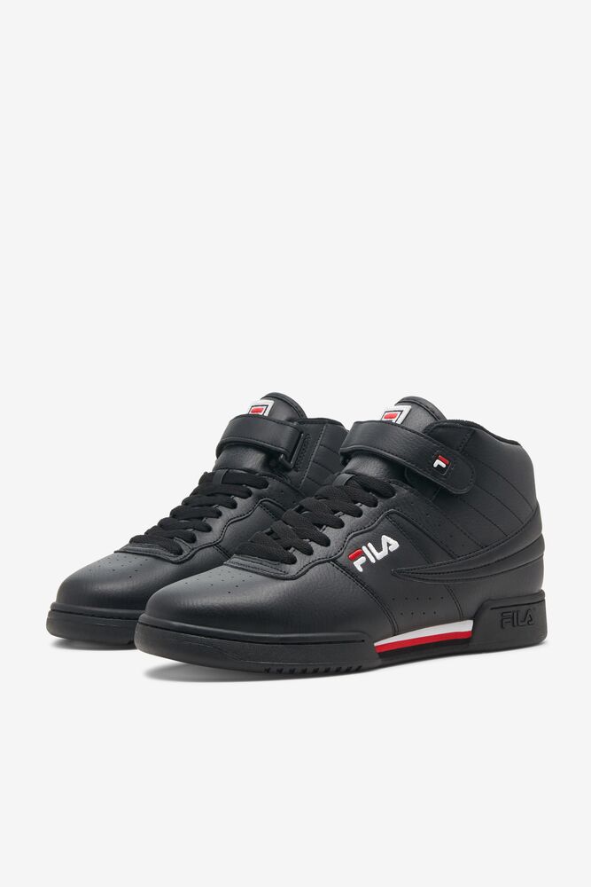 Tenis Fila F-13 Sneakers Hombre Negras Blancas Rojas | 046973SUW