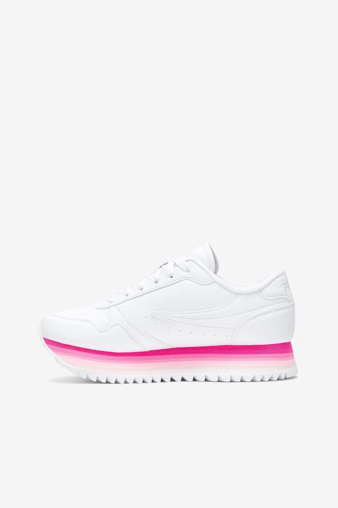 Tenis Fila Fila Orbit Stripe Sneakers Mujer Blancas Rosas Rosas | 082364RVL