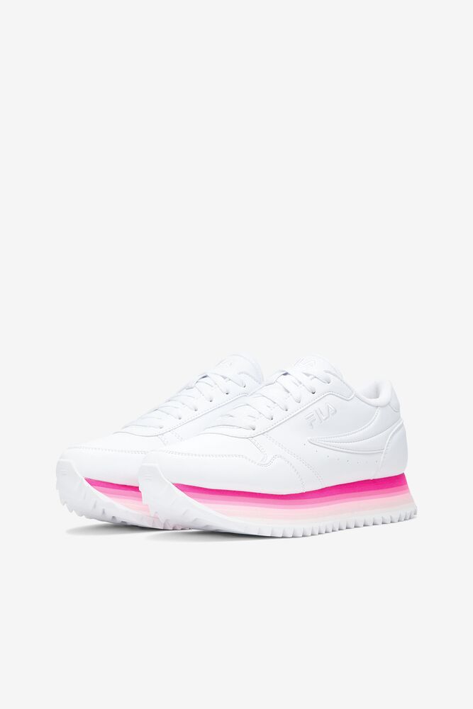 Tenis Fila Fila Orbit Stripe Sneakers Mujer Blancas Rosas Rosas | 082364RVL