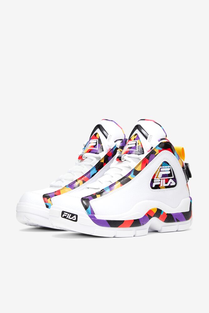 Tenis Fila Grant Hill 2 '90s Sneakers Hombre Blancas Negras Moradas | 541390VPO