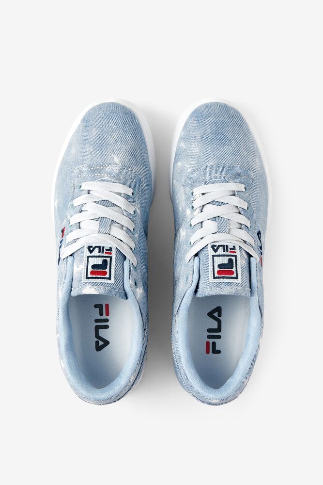 Tenis Fila Original Fitness Denim Sneakers Hombre Blancas Azul Marino | 541390ZMW