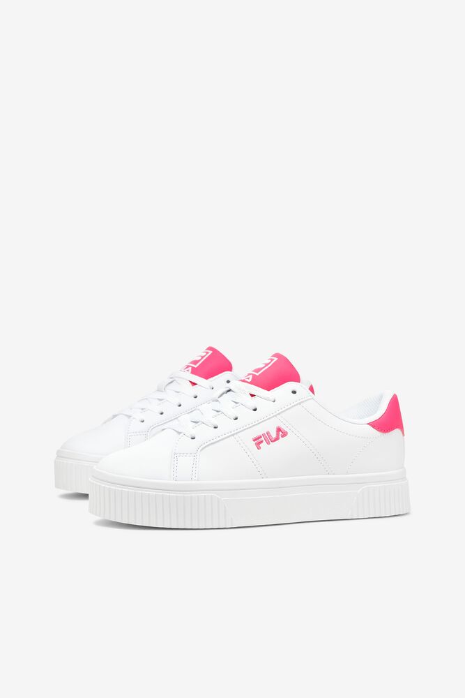 Tenis Fila Panache 19 Sneakers Mujer Blancas Blancas Rosas | 028576TWE