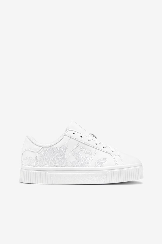 Tenis Fila Panache Embroidery Sneakers Mujer Blancas Blancas Blancas | 751843DJY